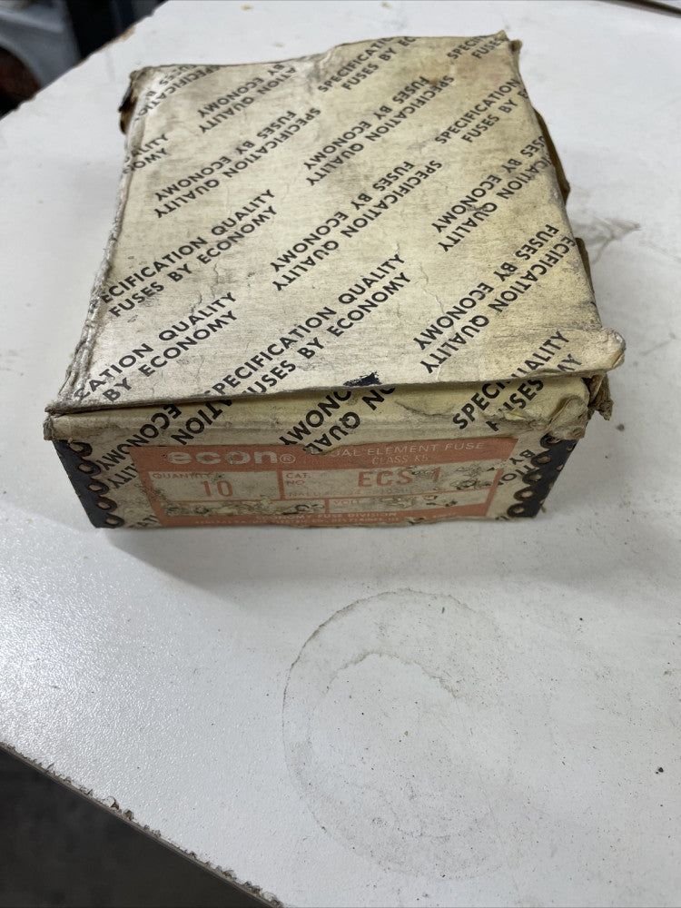 NEW OLD STOCK! ECON FUSES  ECS1 600V TIME DELAY *BOX OF 10