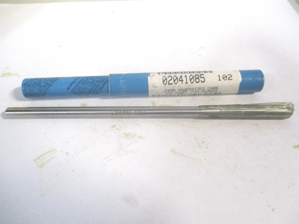 (2478-24) 0.249" x 1-1/2" x 6" 4Fl Straight Shank Carbide-Tipped Chucking Reamer