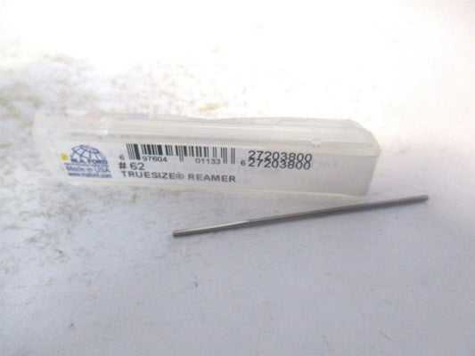 (27223800) #62 x 1/4 x 1-1/2" OAL 4-Flute Straight Shank Carbide Chucking Reamer