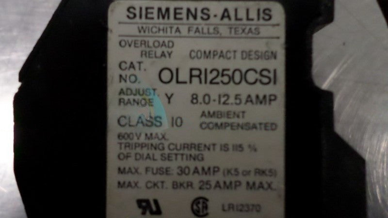 SIEMENS-ALLIS 0LRI250CSI  UNMP