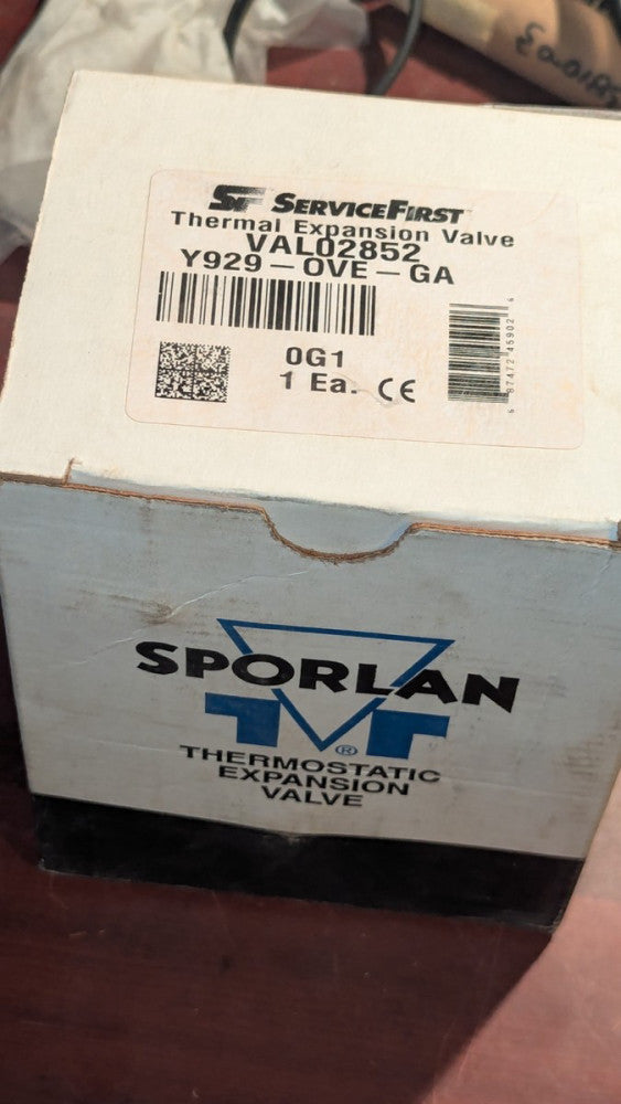 Sporlan Thermostatic Expansion Valve Y929-OVE-GA Service First VAL02852 NIB