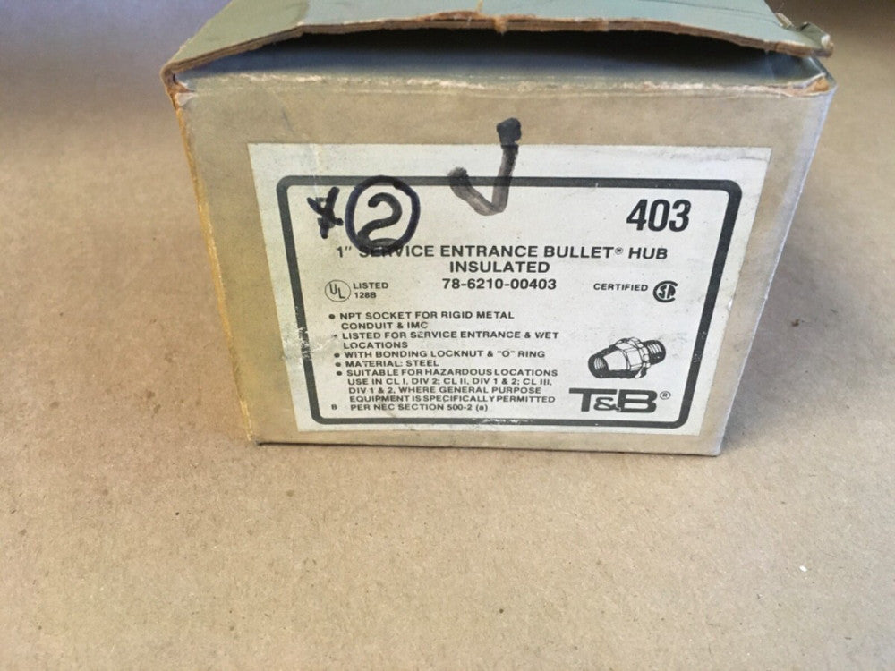 Thomas & Betts 403 Service Entrance Bullet, Insulated Conduit Hub 1"  (KB)