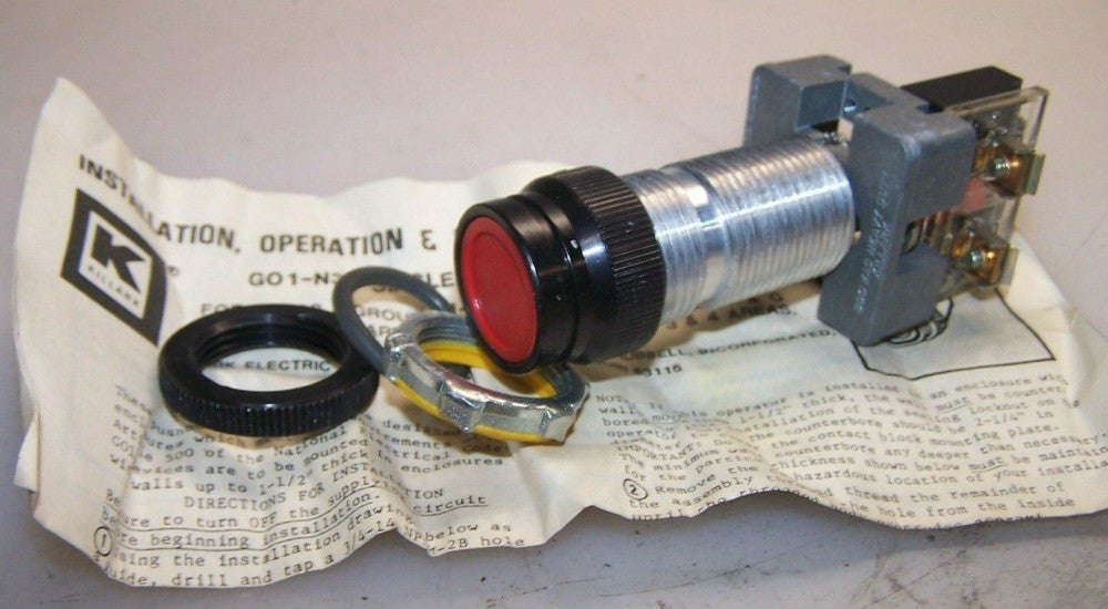 NEW KILLARK SPH-13818 RED MOMENTARY HAZARDOUS LOCATION PUSH BUTTON SWITCH 