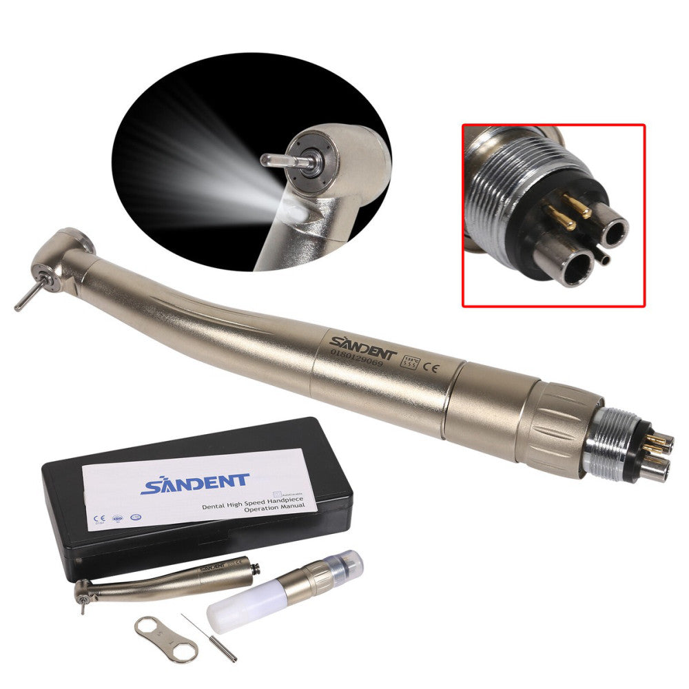 SANDENT Dental Fiber Optic LED Handpiece fit NSK / 6-Hole Quick Coupler HT