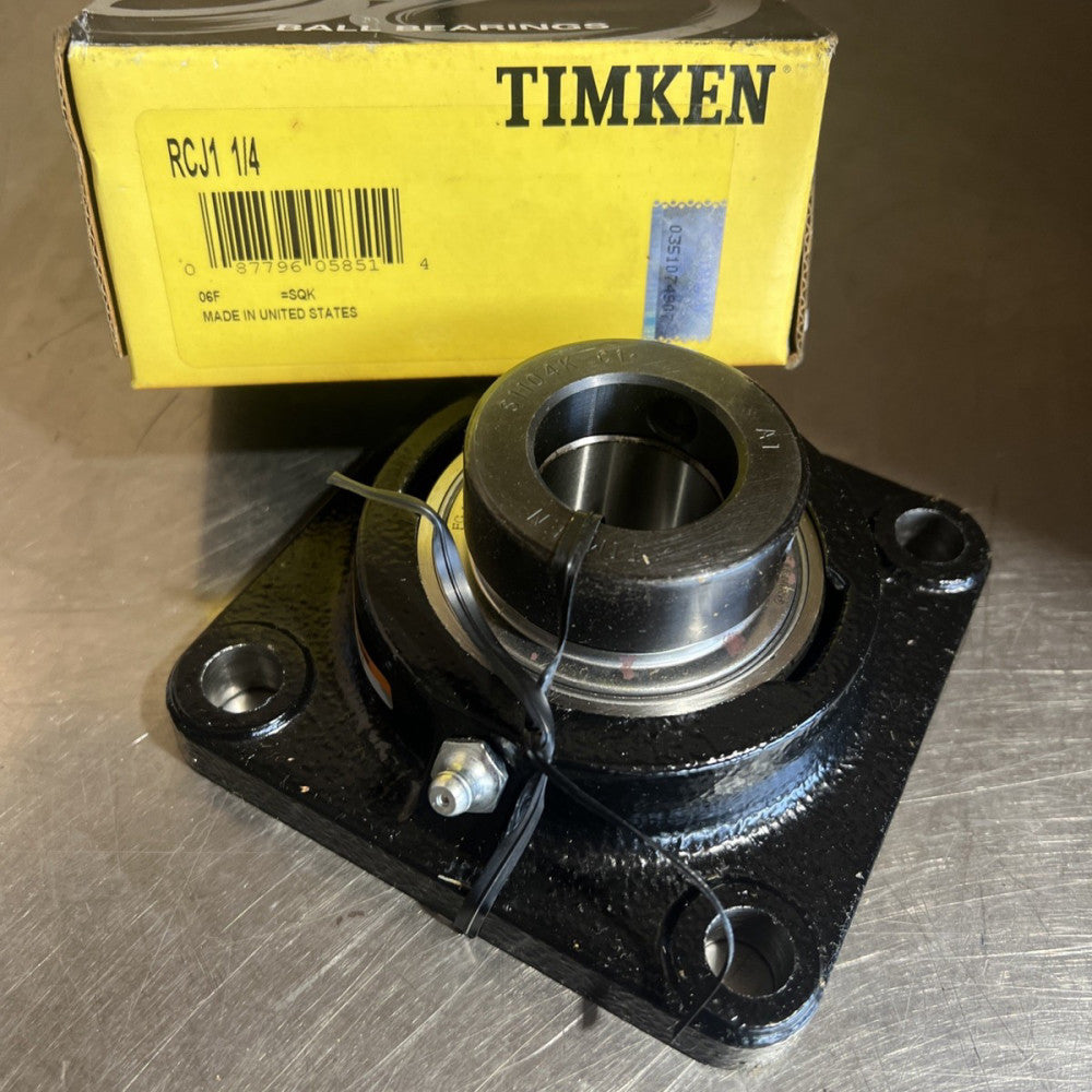 TIMKEN RCJ-1-1/4 BEARING BORE 1-1/4 INCH 4 BOLT PILLOW BLOCK Nos Surplus