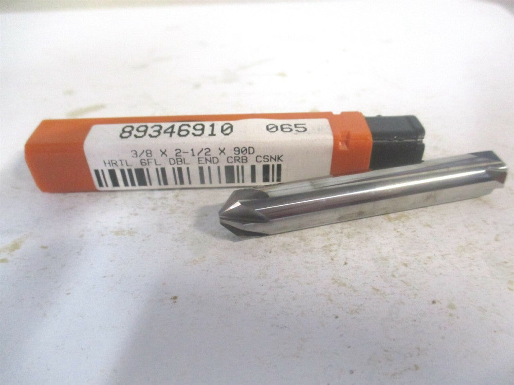 (336-205070) 3/8" x 3/8" x 2-1/2" OAL 90° Solid Carbide 6 Flute Countersink 