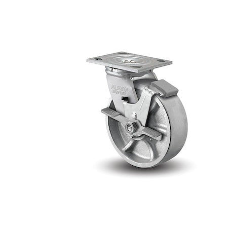 Albion 16Ca04201sfba 4" X 1-7/8" Cast Iron Swivel Caster, Face Brake, Loads Up
