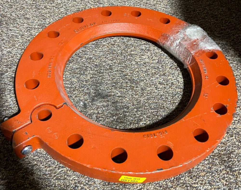 Gruvlok FIG 7013 Coupling Flange, 12 in , Grooved Flange Adapter Red-Orange