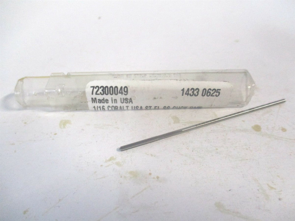 (1433-0.0625) 1/16 x 1/2" x 2-1/2" OAL Straight Flute Cobalt 4Fl Chucking Reamer