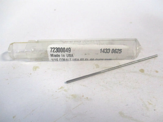 (1433-0.0625) 1/16 x 1/2" x 2-1/2" OAL Straight Flute Cobalt 4Fl Chucking Reamer