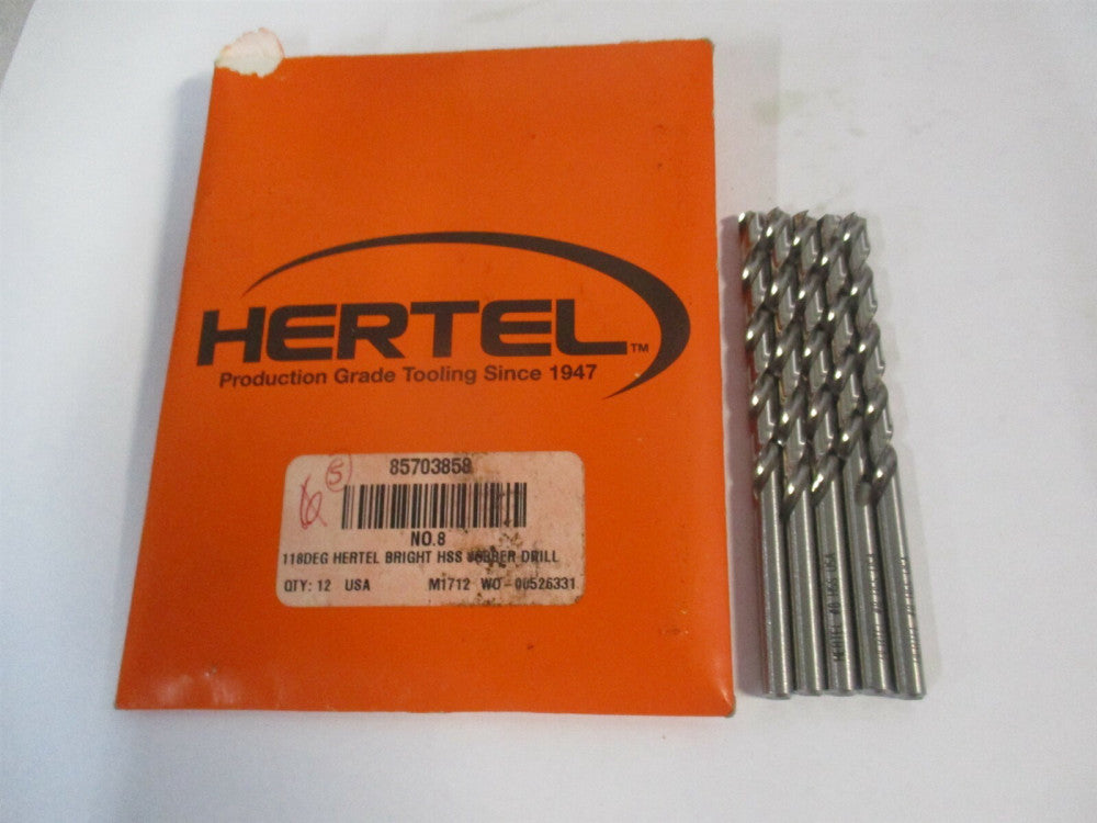 (85703858) #8 118° 2-7/16" x 3-5/8" OAL High Speed Steel Jobber Drill - Qty 5