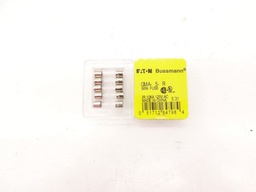 BUSSMANN GMA-5-R (SET OF5) Fuse New in Box