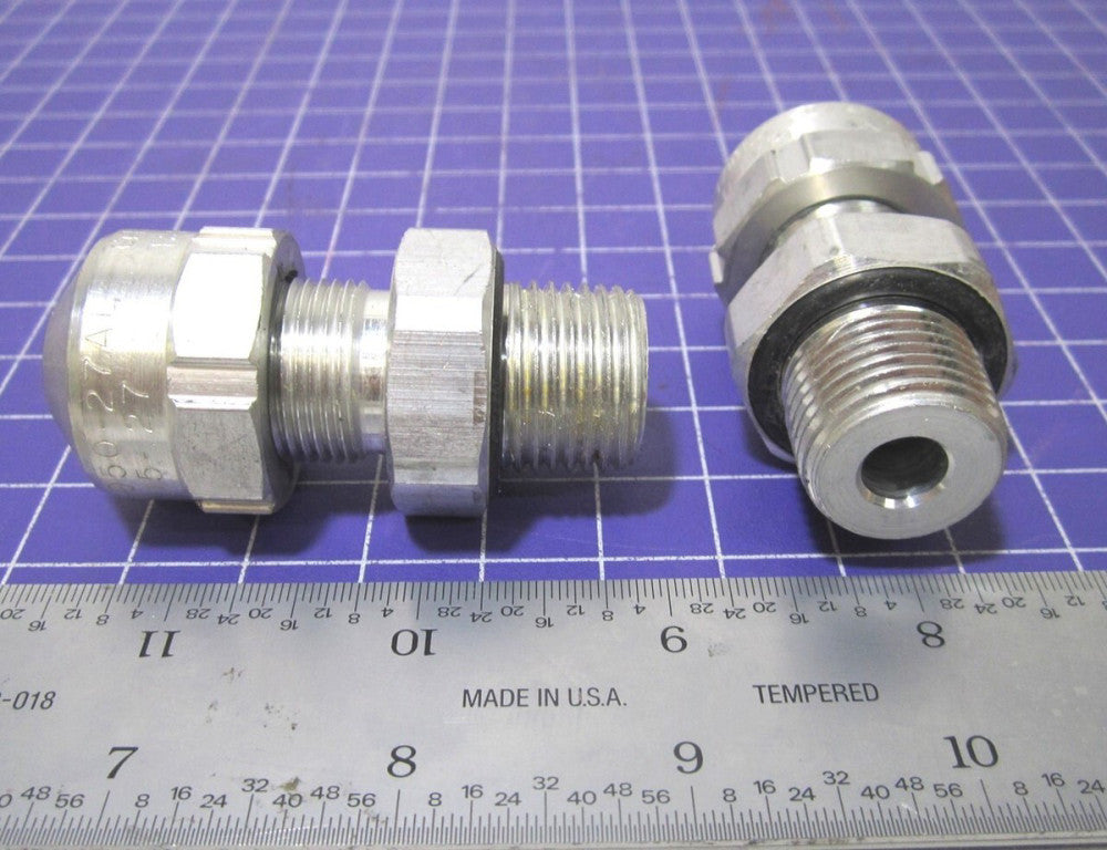 Thomas & Betts (TCF050 27AL) 1/2 Aluminum Straight Strain Relief Cord Grip Qty-2