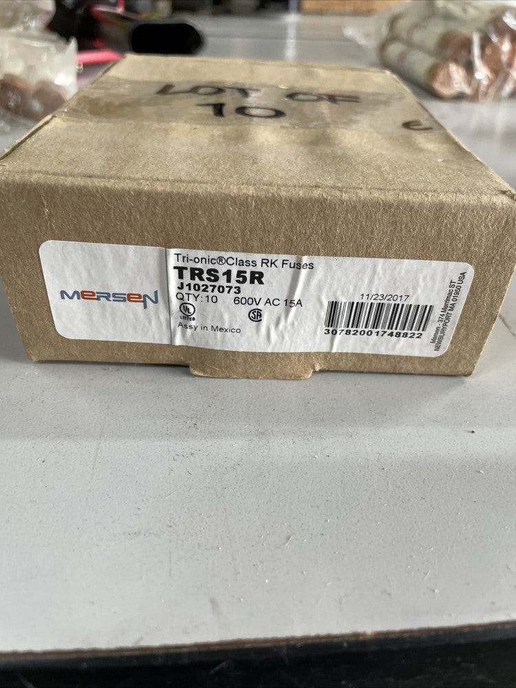 NEW BOX OF 7 Mersen Ferraz Shawmut Tri-Onic TRS15R 15 Amp 600 Volt Class RK5