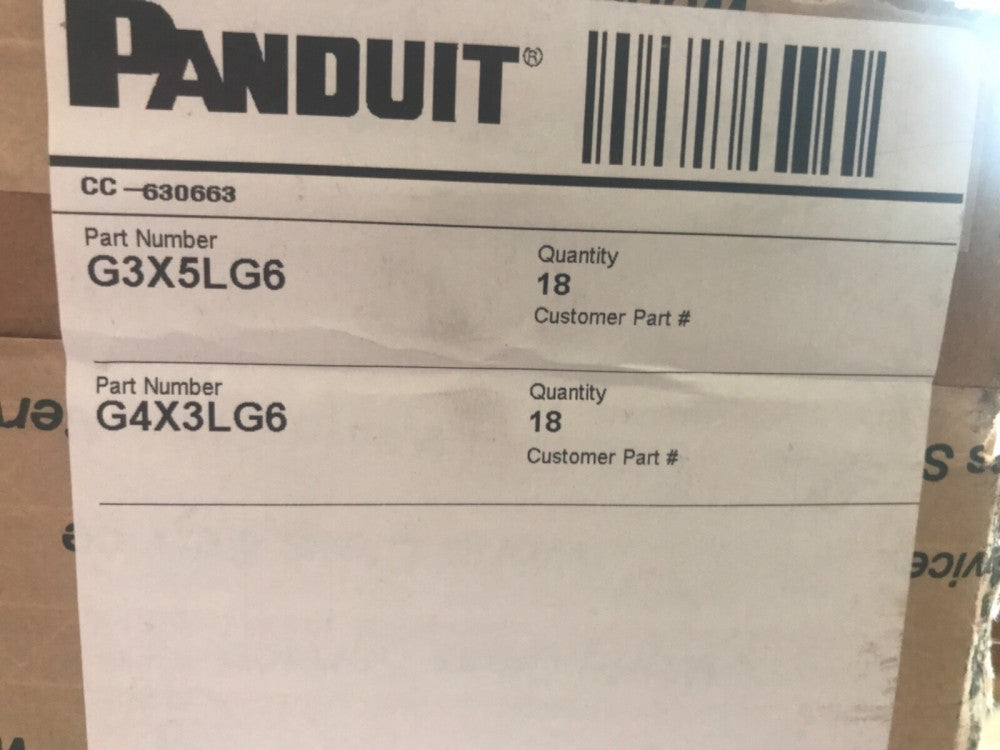 Panduit -( G3X5LG6 18')  (G4X3LG6) 18' - Type F Slotted Wiring Duct