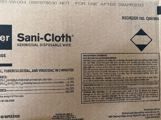 (Case of 6) PDI Healthcare Q86984 Germicidal Disposable WipeXL, EXP 04/2023