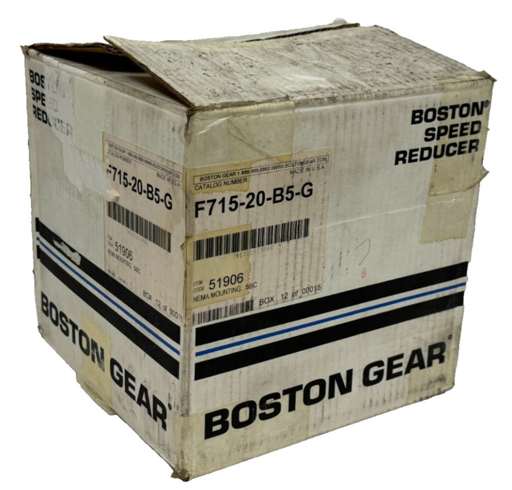NEW BOSTON GEAR F715-20-B5-G RIGHT ANGLE WORM GEAR REDUCER 20:1