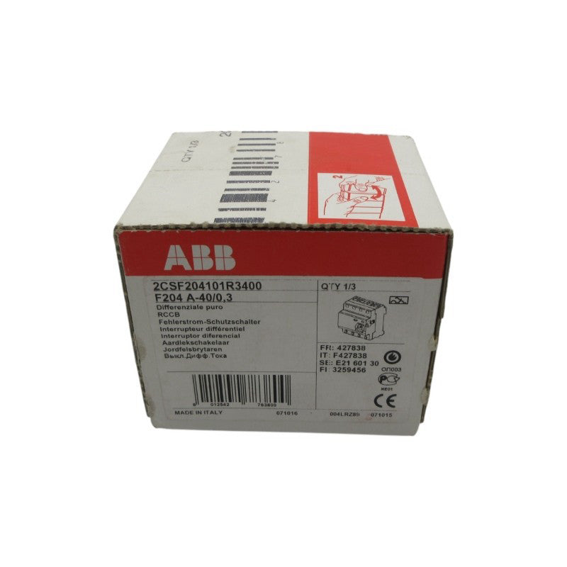 ABB 2CSF204101R3400 F204A-40/0,3 40A NSFS