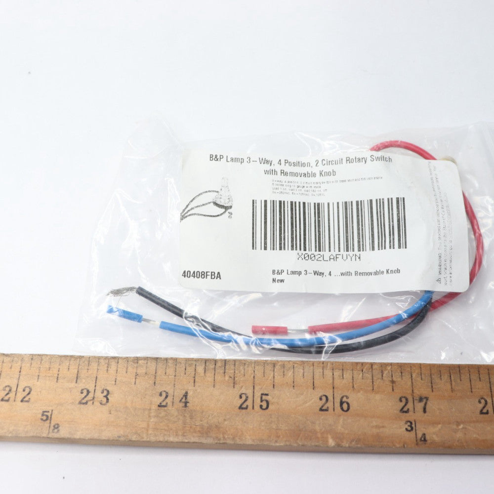 B&P Rotary Switch with Removable Knob 3-Way 4 Position 2 Circuit 40408