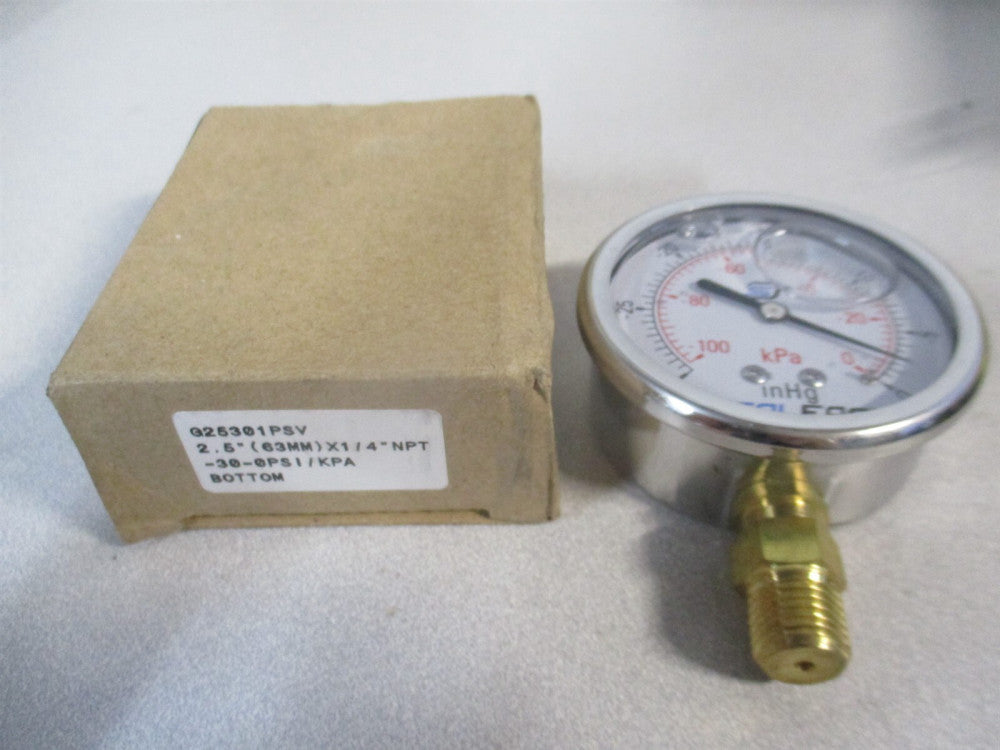 Seal Fast (G25301PSV) 2 1/2" Face x 1/4” Liquid Filled Stainless Gauge 