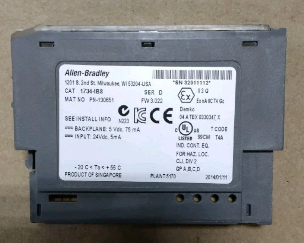 Allen-Bradley 1734-IB8 8-Point Digital Input Module 1734IB8 Lot Of 2 A72
