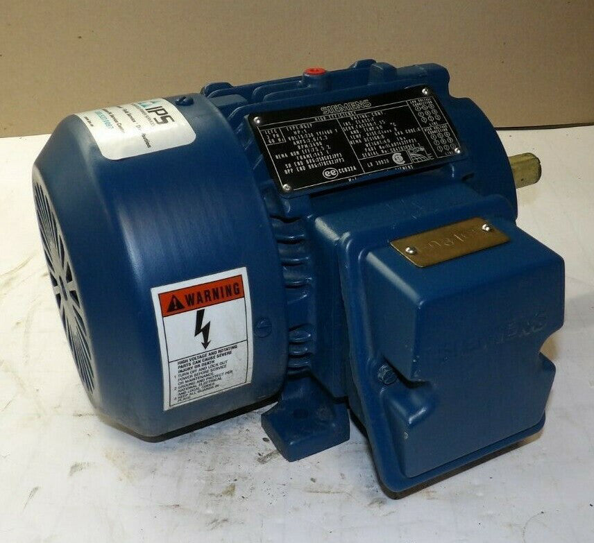 NEW SIEMENS HIGH EFFICIENCY 1 HP AC MOTOR 230YY/460Y 3Ø 3490 RPM 143T FRAME RGZP