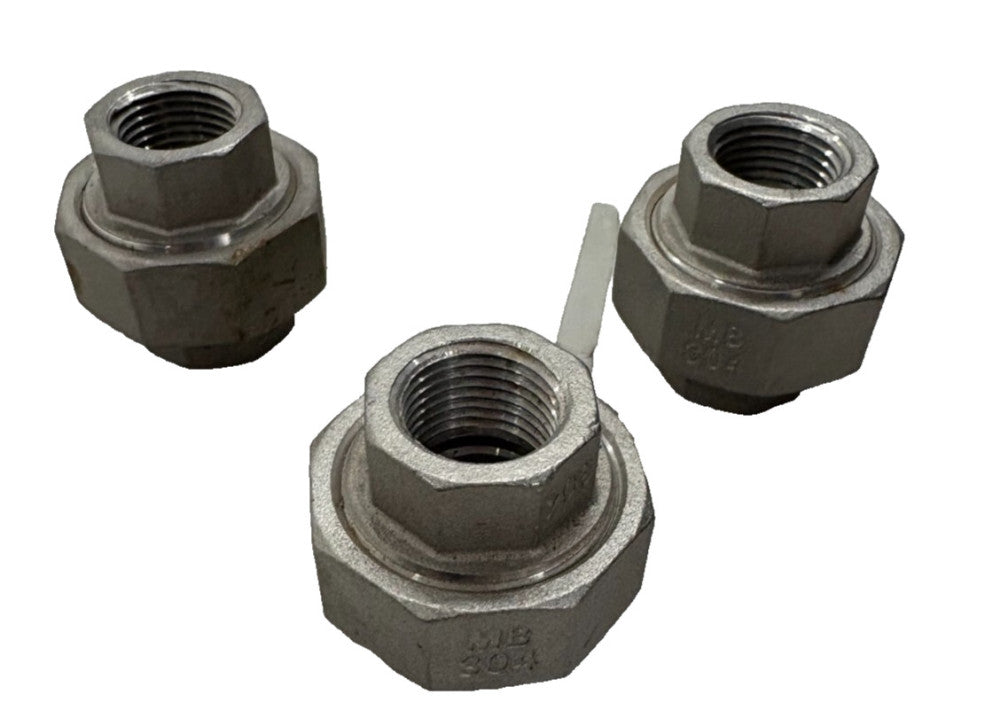 STAINLESS STEEL PIPE UNION 1/2" THREAD  ** LOT OF 3 **