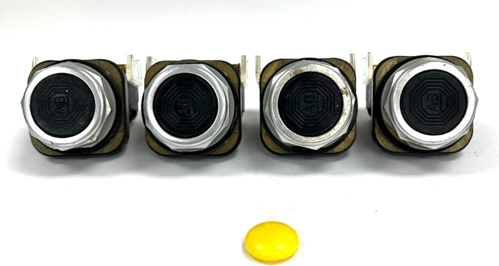 ALLEN BRADLEY CAT NO. 800T-A BLACK PUSHBUTTON NEMA 4,13 LOT OF 4