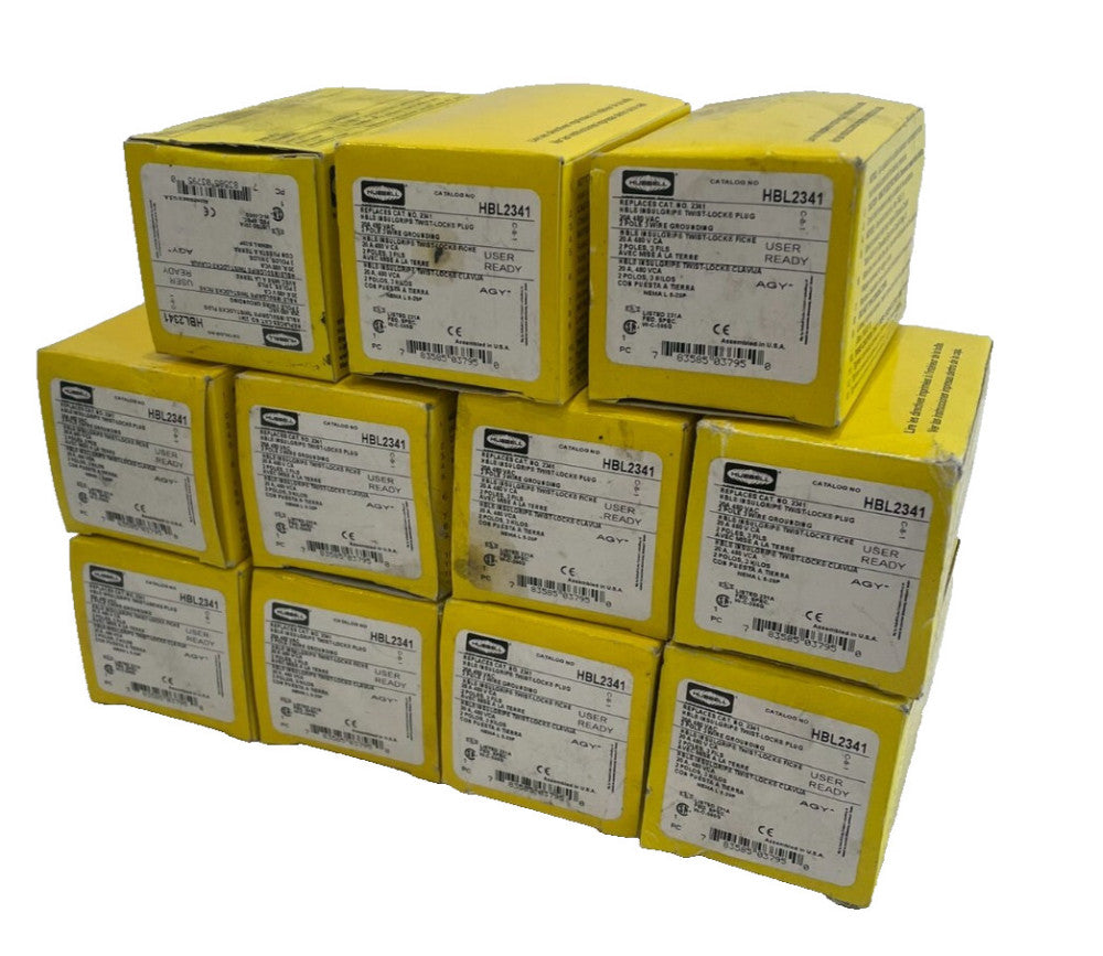 NEW HUBBELL HBL2341 TWIST LOCK PLUG 2P 20AMP 480VAC LOT OF 11