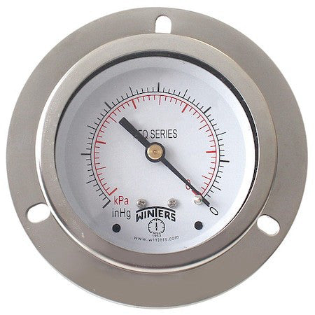 Winters Pfq901-Dry-25Ff Panel-Mount Pressure Gauge, 0 To 15 Psi, 2 1/2 In Dial,