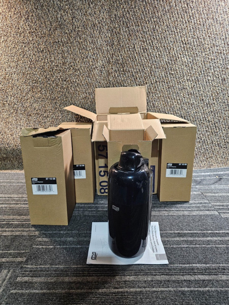 (QTY 4) Tork 571508 Skincare Dispenser Black S4, for Hand Soap & Hand Sanitizer