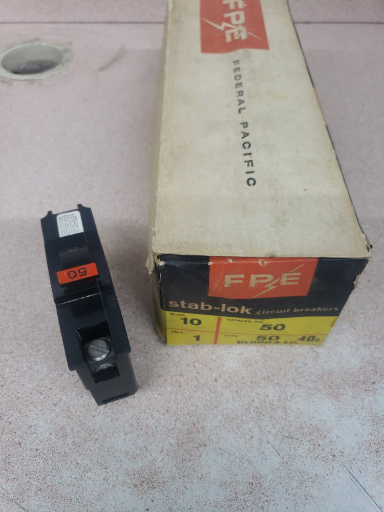 1   FPE STAB- LOK TYPE NA NA150 1P 50 AMP THICK BREAKER Warranty