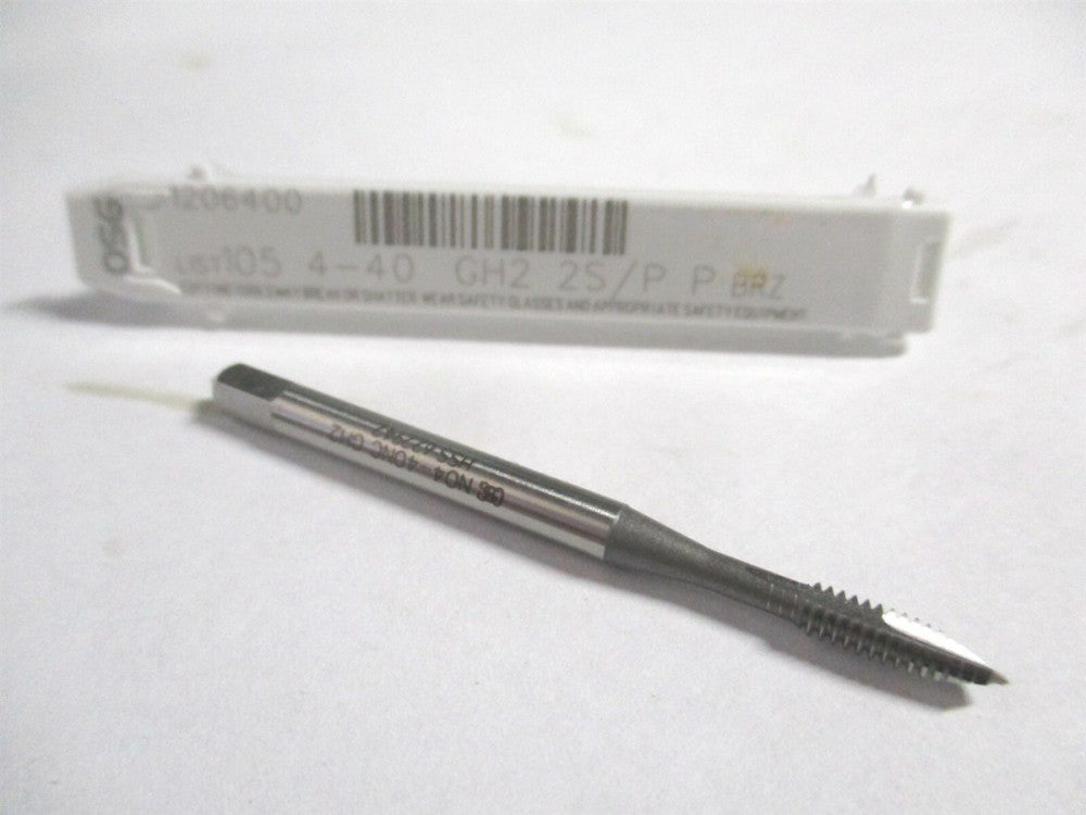 OSG (1206400) #4-40 UNC 2B/3B 1-7/8" HSS 2 Flute Bright Finish Spiral Point Tap 