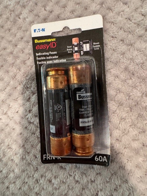 NEW LOT OF 2 Bussmann EATON easyID 60 amps 250 volt FRN-R SEALED