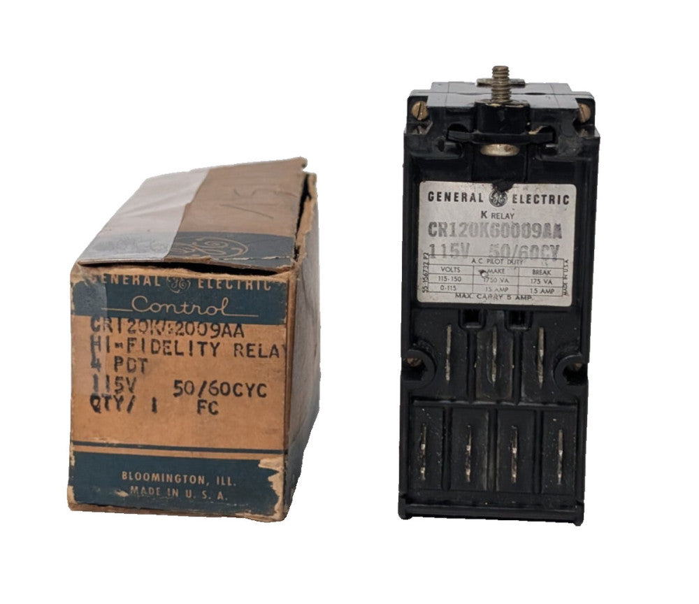 GE Control CR120K60009AA High Fidelity K-Relay 115V, 50/60Cy, 5AMP, Made in USA