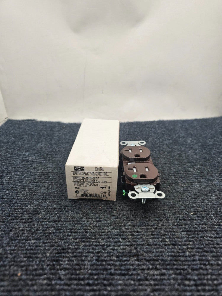 (QTY 3) Hubbell Pro 8300TRA Duplex Receptacle Grade Brown 20A 125V