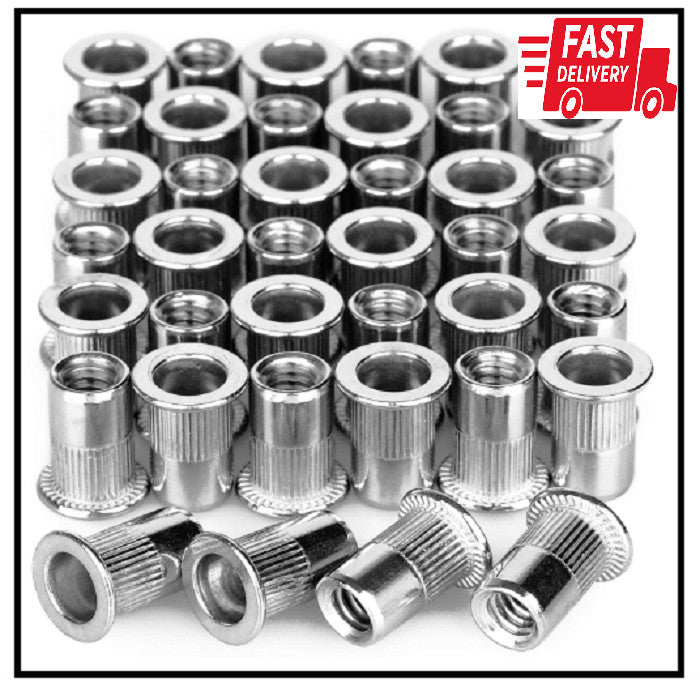 40Pcs 1/4”-20 Rivet Nuts Stainless Steel Threaded Insert Nut 1/4-20UNC Nutsert R