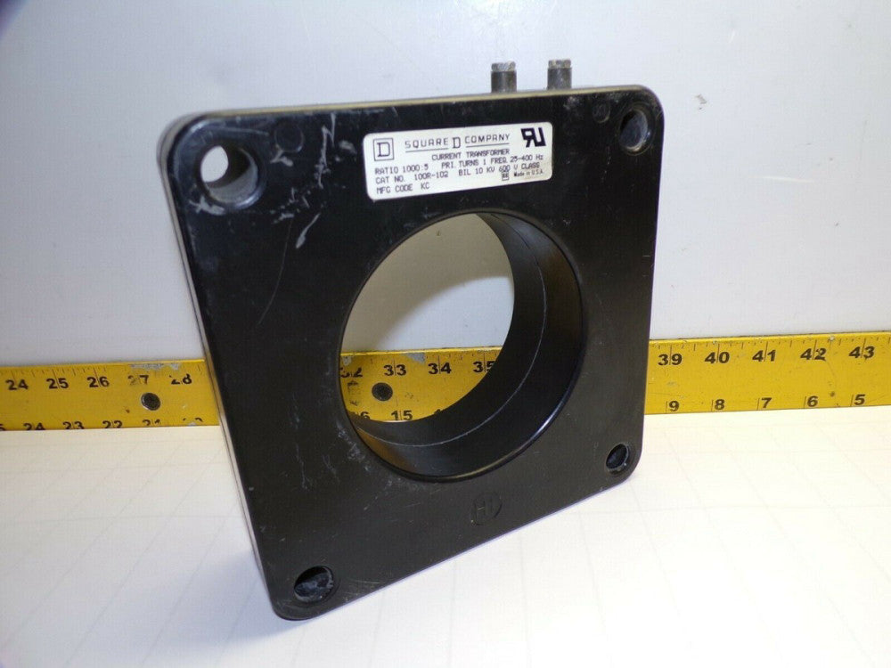 SQUARE D 1000:5 RATIO CURRENT TRANSFORMER BIL 10 KV 600 VAC  100R-102