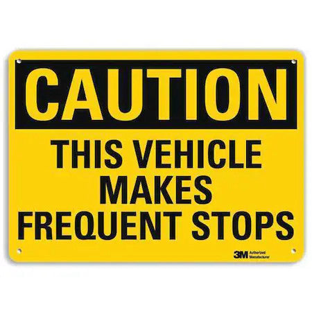 Lyle U4-1724-Na_14X10 Caution Sign, 10 In H, 14 In W, Aluminum, Horizontal