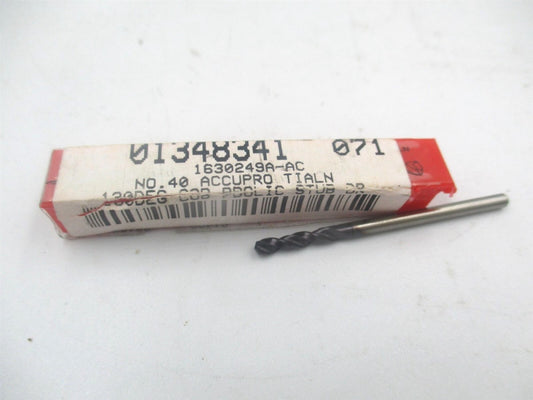 (1630249A-AC) #40 130° RH Parabolic Flute Cobalt Screw Machine Drill Bit