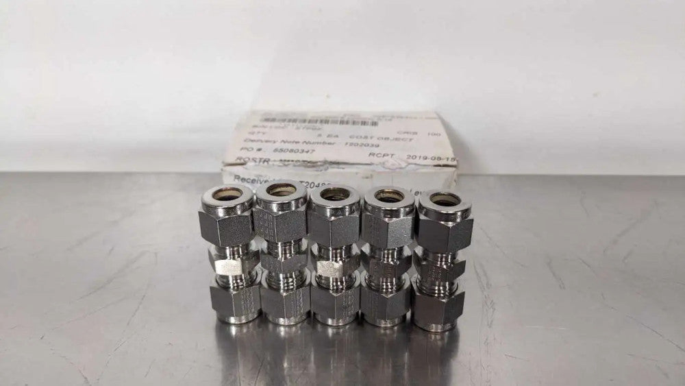 5 Pack Parker SS-500-6 Union 5/16 Union Fitting Swagelok 316SS