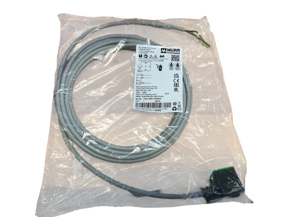 Murrelektronik 7000-18081-2360500 Cordset, Msud Valve, Plug A-18Mm With Pur