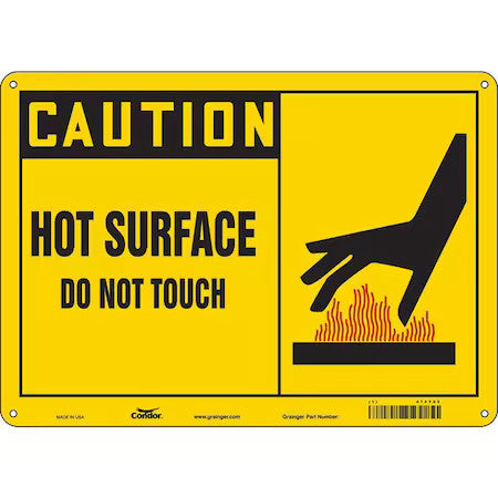 Condor 474Y02 Danger Sign, 10 In H, 14 In W, Aluminum, Horizontal Rectangle,