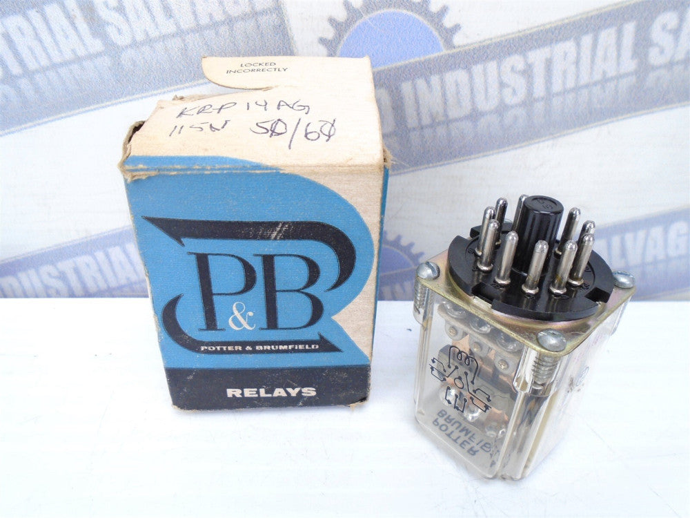 POTTER & BRUMFIELD - KRP14AG -11-Pin RELAY - 115/120VAC - 3PDT - 10A - (NEW)