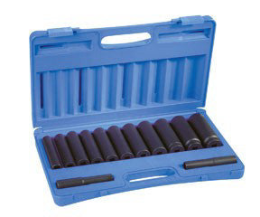 13-Piece 1/2 in. Drive 6-Point SAE Extra Deep  Socket Set 1313XD GREY PNEUMATIC