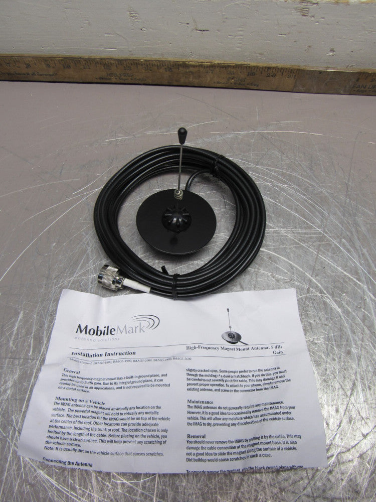 MOBILE MARK HIGH FREQUENCY MAGNET MOUNT ANTENNA 5dBi GAIN IMAG524003XBLK240 NEW