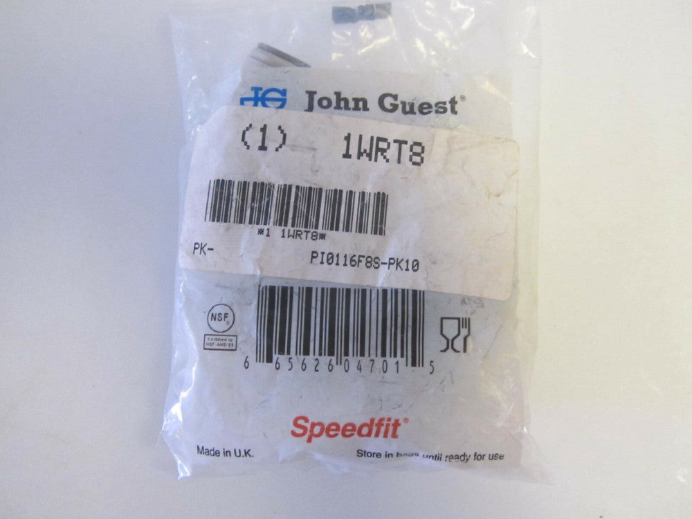 JOHN GUEST Male Flare Adapter -PI0116F8S-PK10- 1/2" Tube OD, 150 PSI, Gray, Pk10