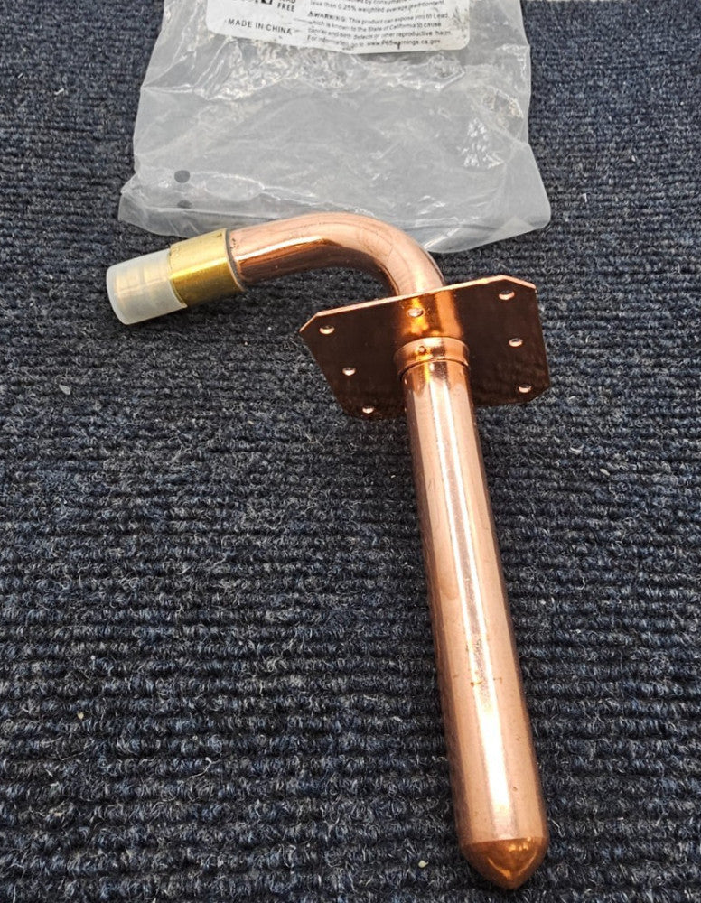 (QTY 2) F1960: Pex Expansion Copper Stub Out Elbow with Wall Flange, 1/2", 6 Inc