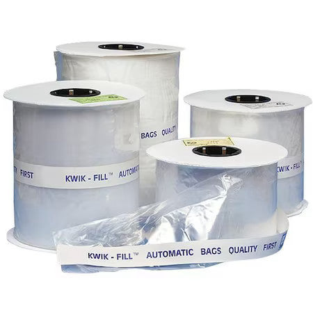 Zoro Select 5Cpt6 Open Poly Bags On A Roll, 12" X 9", 1.40 Mil, Clear, None,