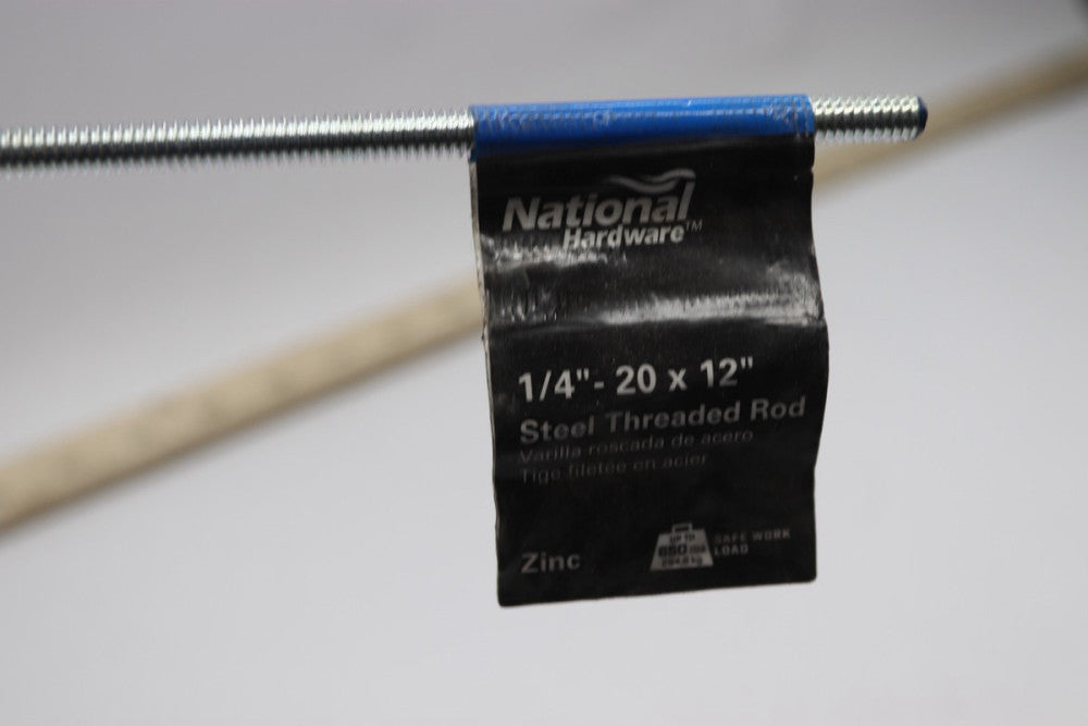 National Hardware Threaded Rod Steel 1/4"-20 x 12" N179-317